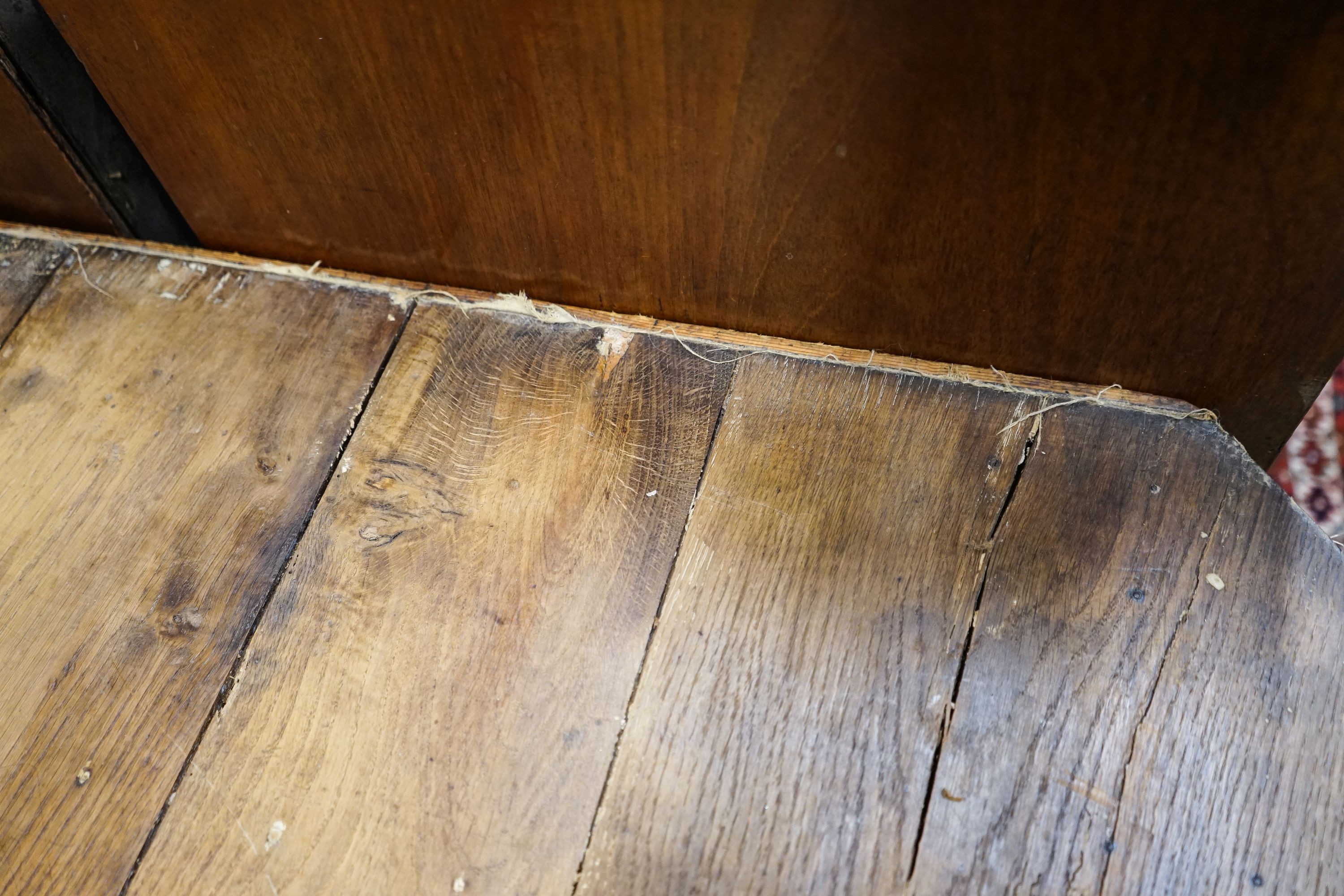 An early 19th century French provincial oak farmhouse table, length 243cm, depth 87cm, height 78cm